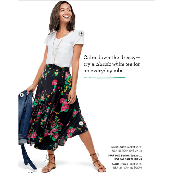 CABI Black Midnight Flowers Drama Wrap Midi Skirt Size Medium Modest #5700 - Picture 3 of 10